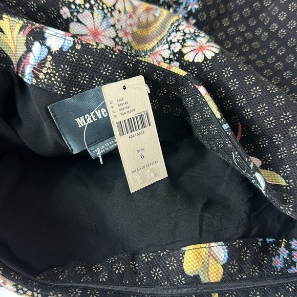 Anthropologie Maeve Ashbury Black Floral Studded One Shoulder Dress 6 NWT - Picture 6 of 8